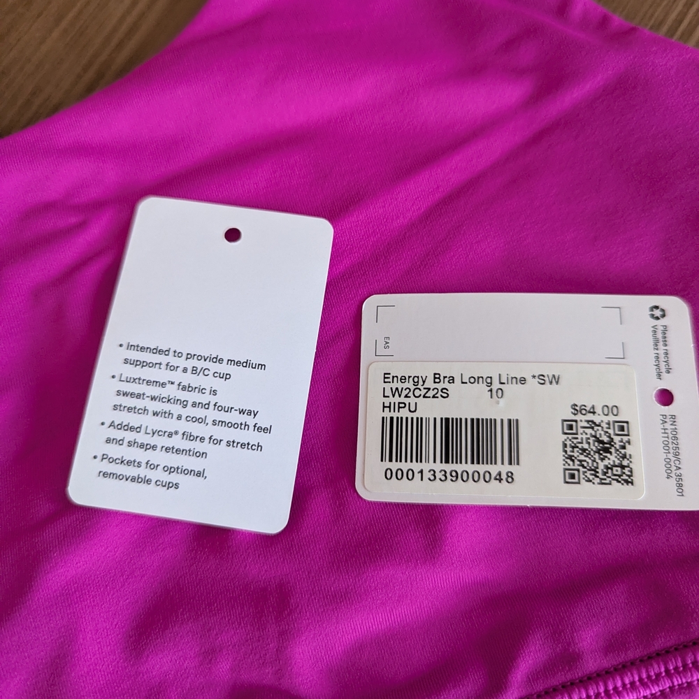 lululemon Long Line Energy Bra SeaWheeze - Picture 3 of 5